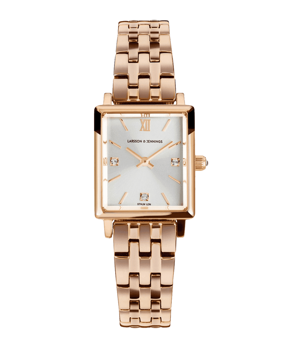 ?ON HOLD?Rose & Gold Boyfriend Watch Black & Rose Gold Finish With Chevron Rhinestone Boyfriend  main image 3