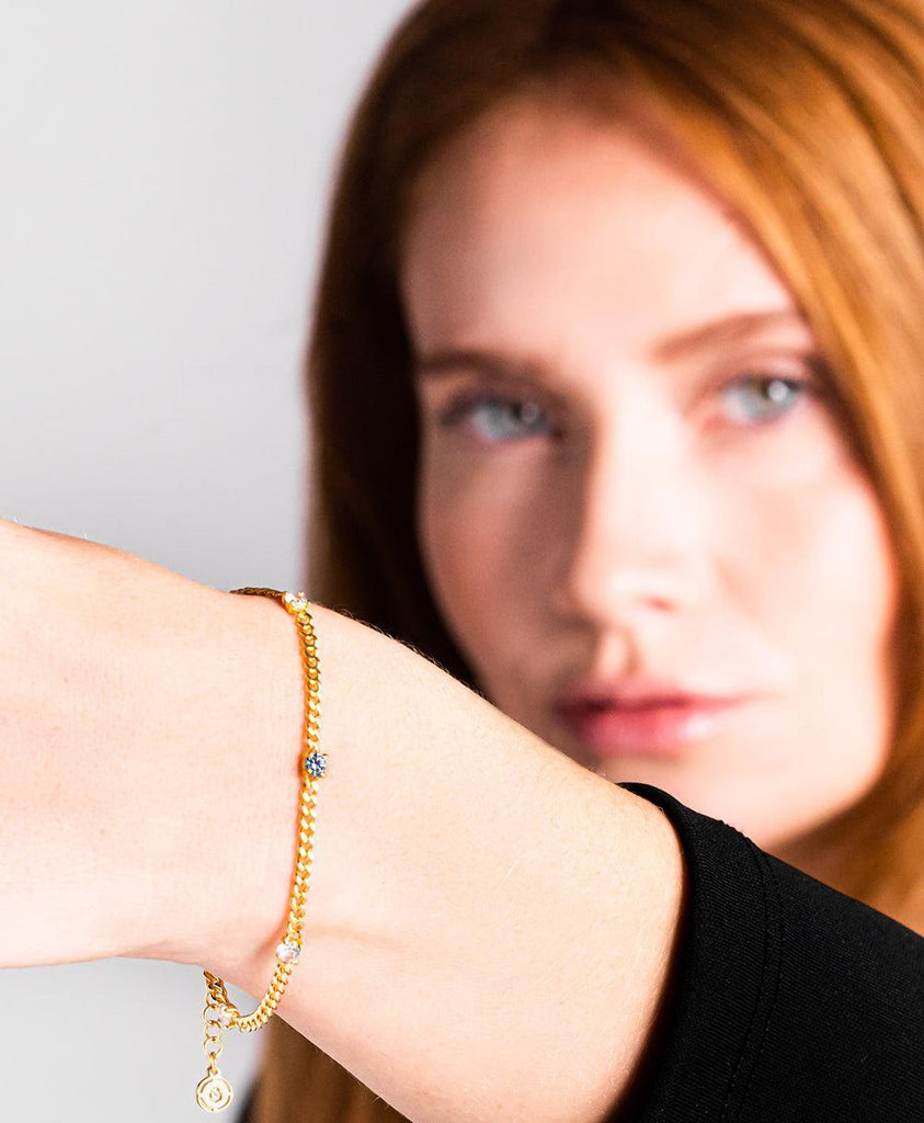 Birthstone Bracelet September 18ct Gold Plated - Larsson & Jennings | Official Store