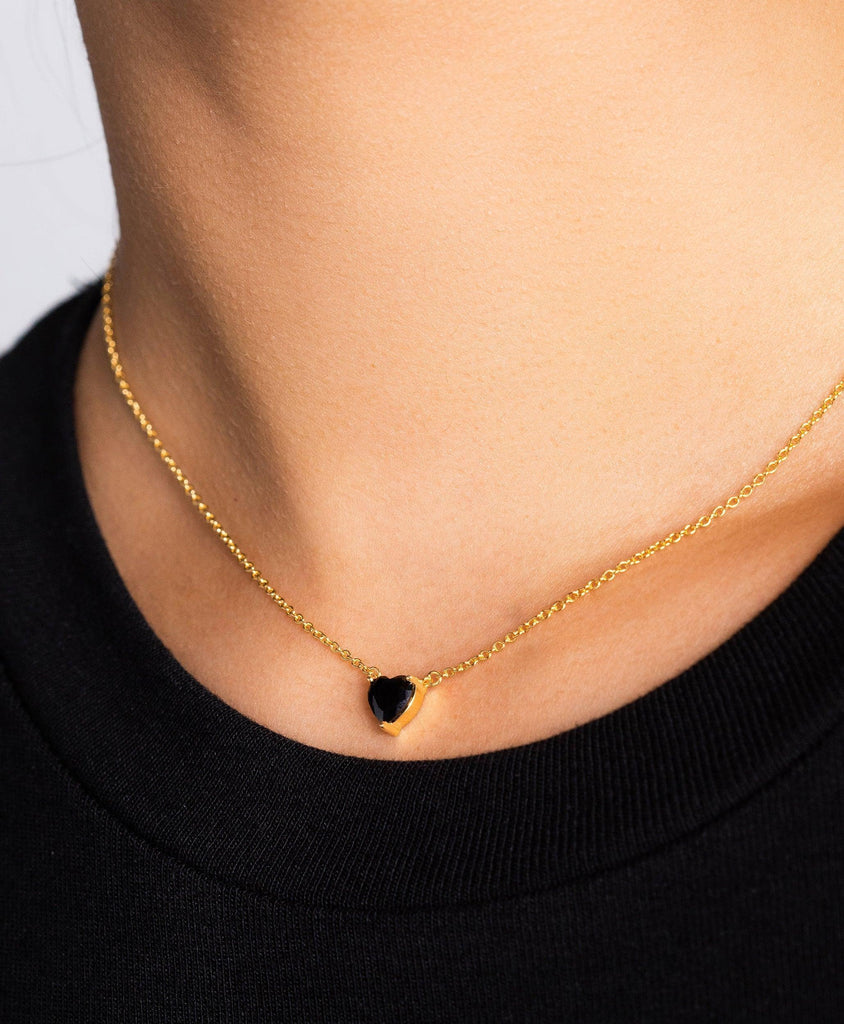 Luv Necklace Black 18ct Gold Plated - Larsson & Jennings | Official Store