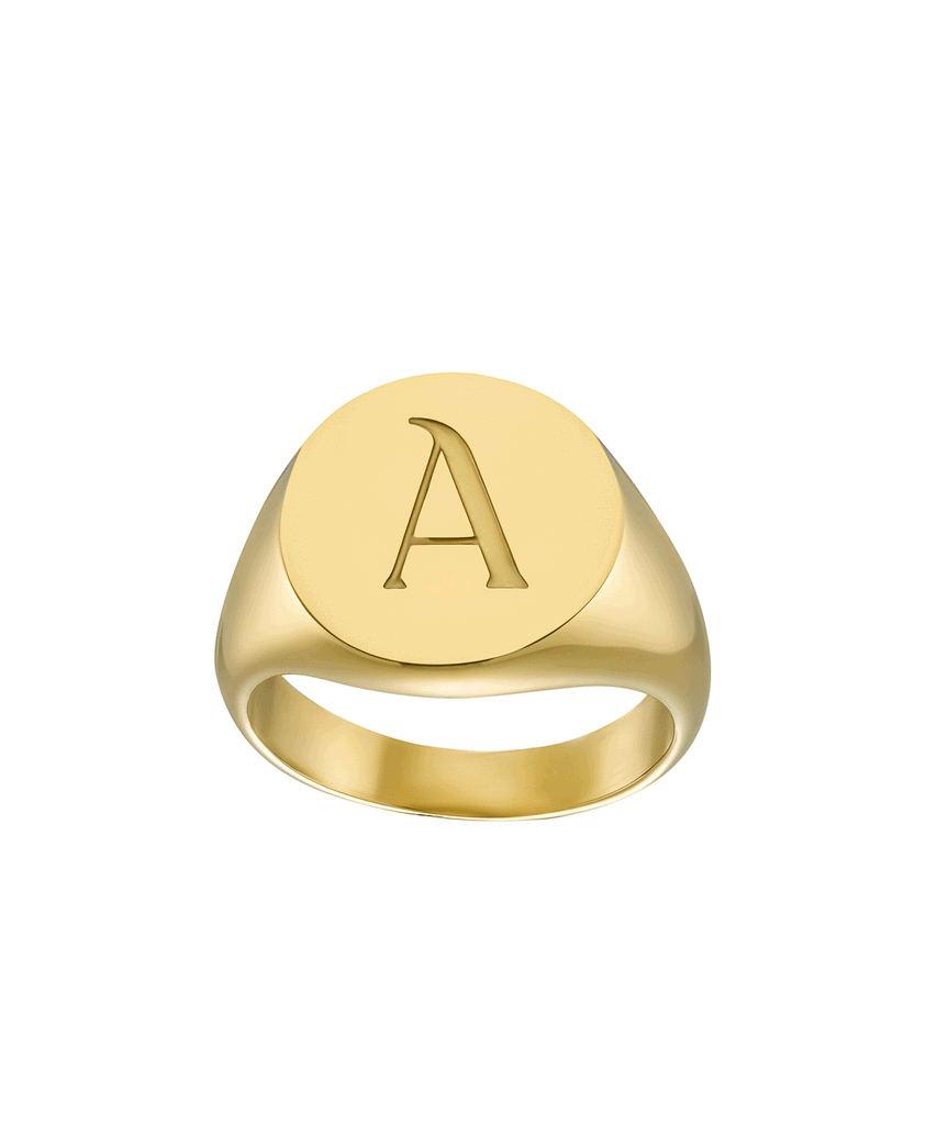 Letter Signet Ring 18ct Gold Vermeil - Larsson & Jennings | Official Store