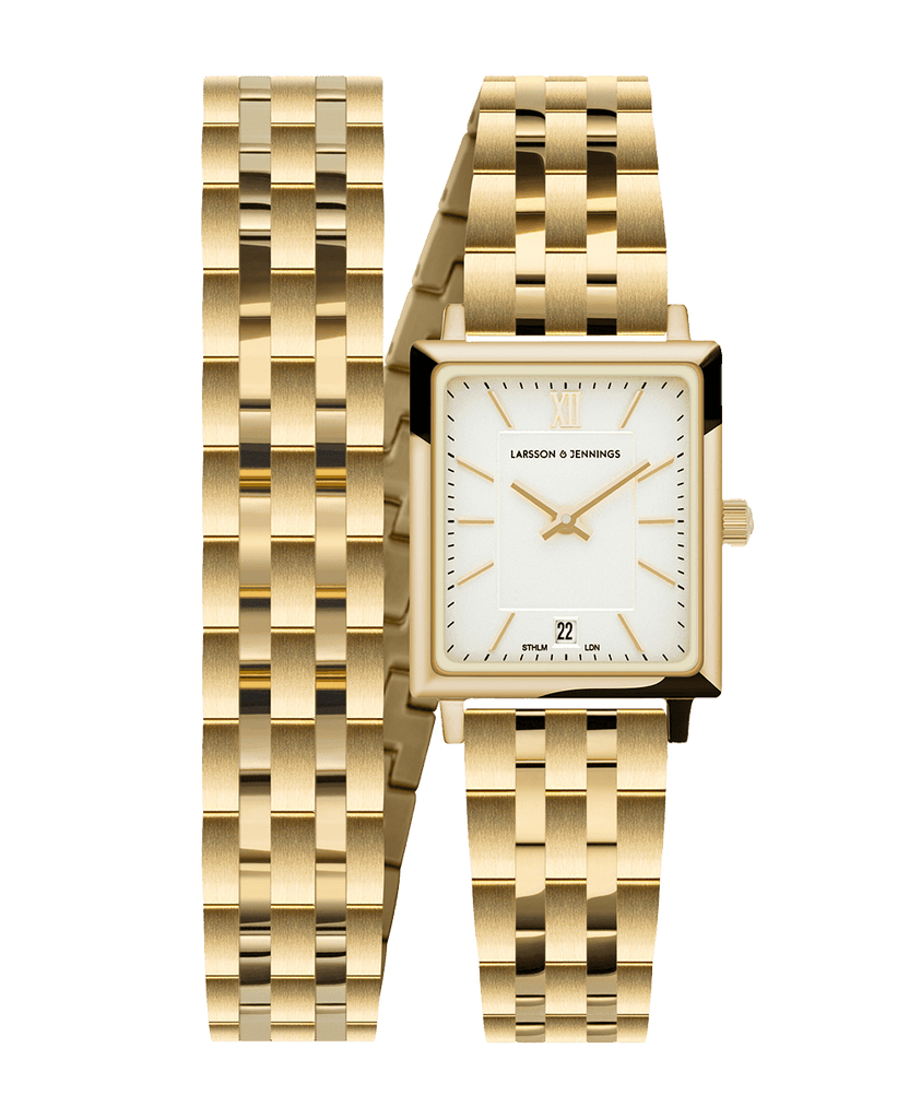 Boyfriend Mini Wrap Gold White 31mm - Larsson & Jennings | Official Store