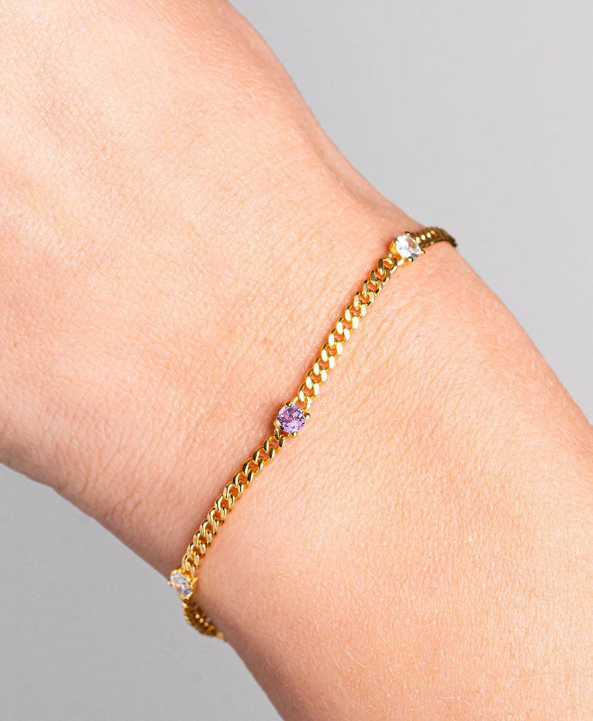 Birthstone Bracelet February 18ct Gold Plated - Larsson & Jennings | Official Store