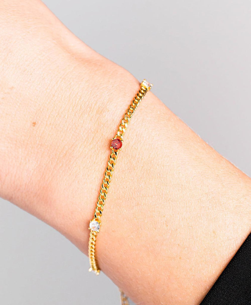 Birthstone Bracelet January 18ct Gold Plated - Larsson & Jennings | Official Store