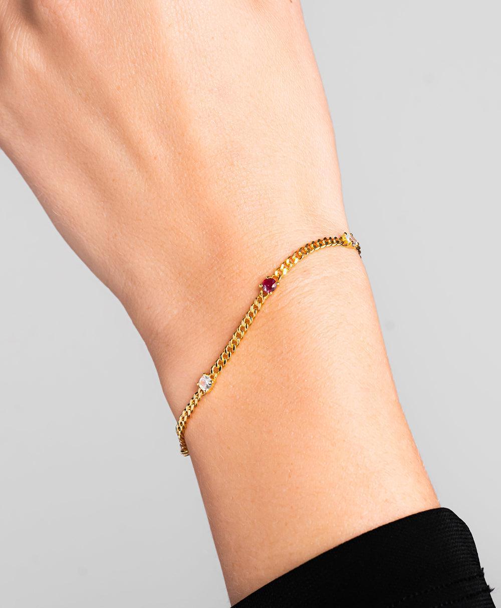 Birthstone Bracelet July 18ct Gold Plated - Larsson & Jennings | Official Store