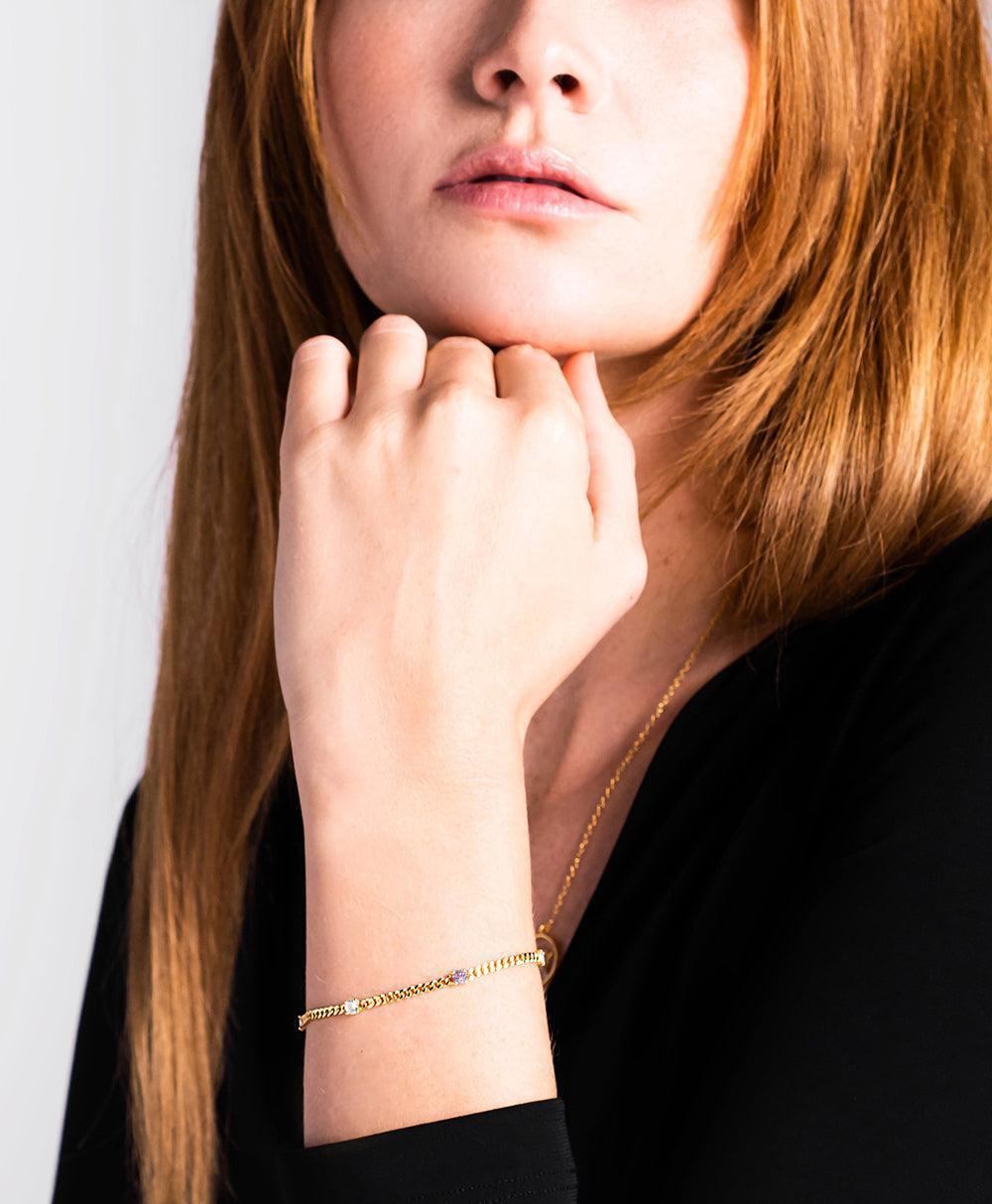 Birthstone Bracelet June 18ct Gold Plated - Larsson & Jennings | Official Store