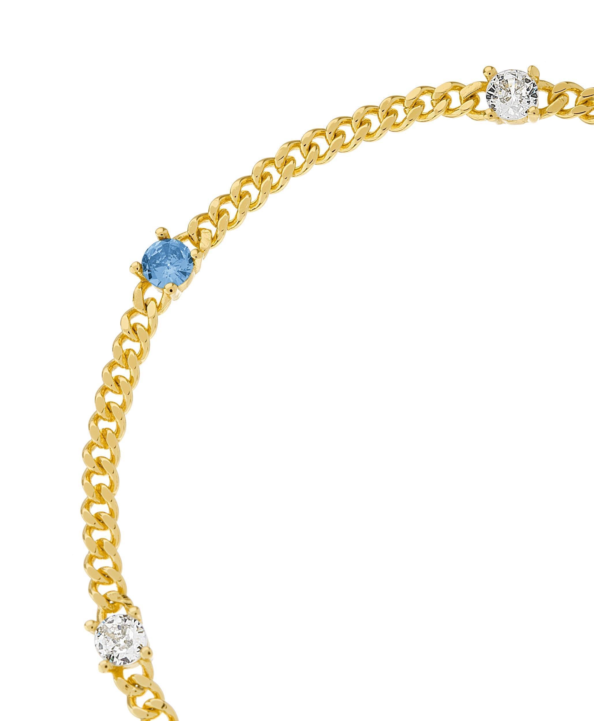 Birthstone Bracelet March 18ct Gold Plated - Larsson & Jennings | Official Store