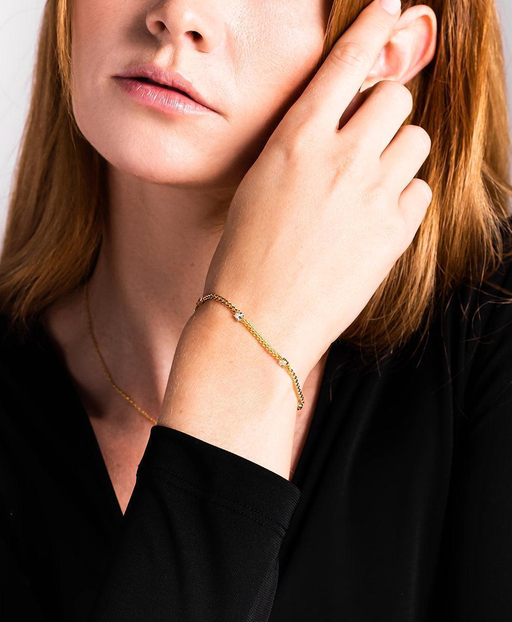 Birthstone Bracelet April 18ct Gold Plated - Larsson & Jennings | Official Store