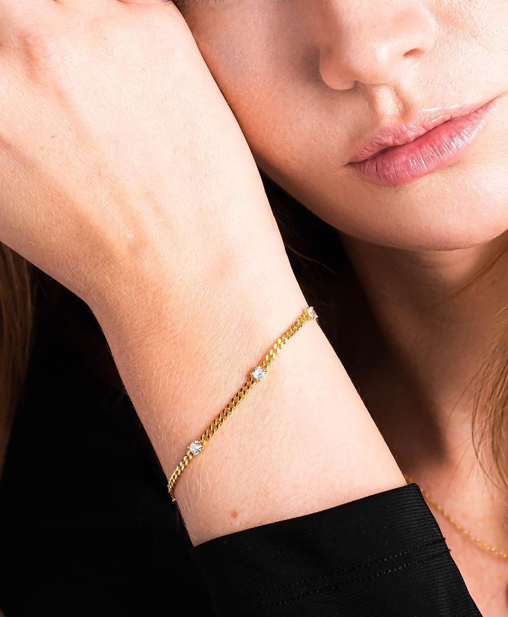 Birthstone Bracelet April 18ct Gold Plated - Larsson & Jennings | Official Store