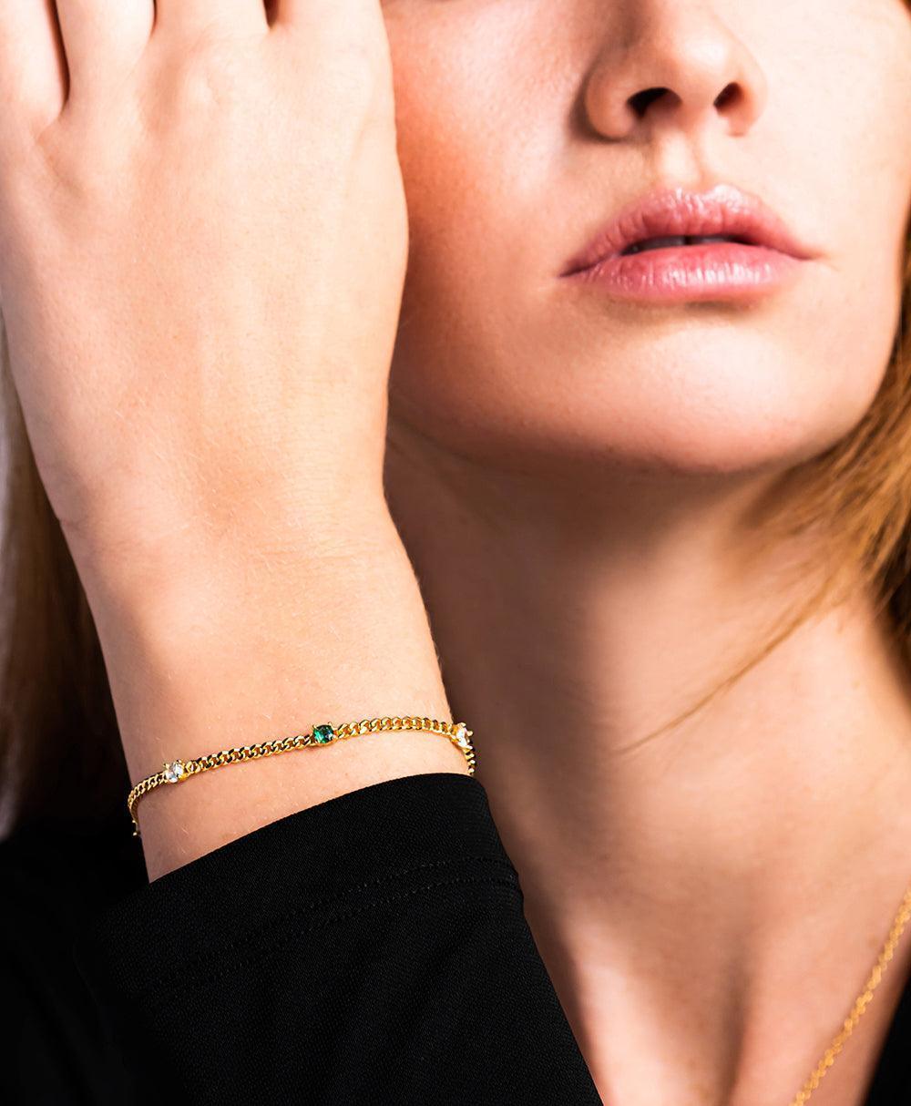 Birthstone Bracelet May 18ct Gold Plated - Larsson & Jennings | Official Store