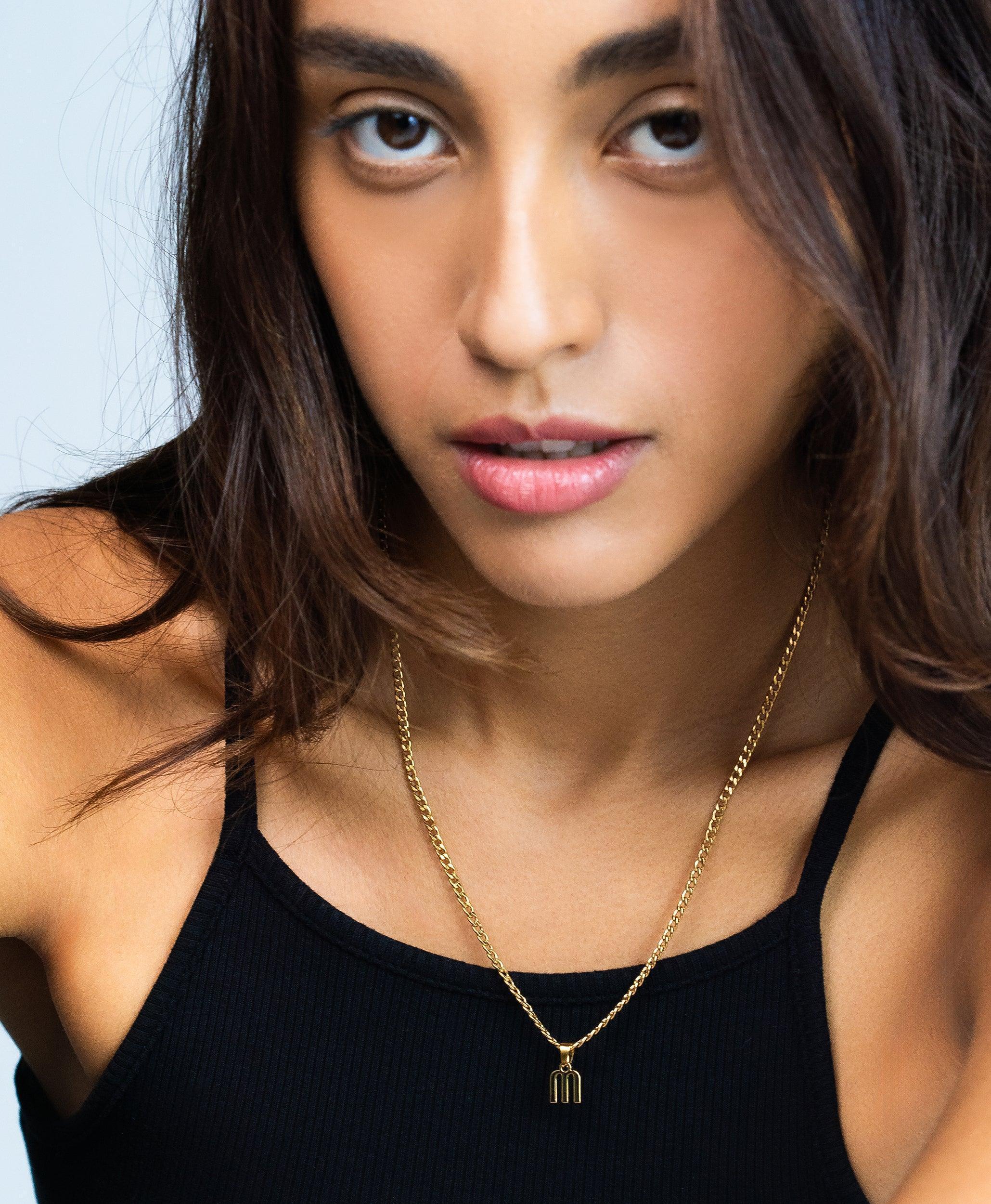 Curb Initial Necklace 18ct Gold Vermeil - Larsson & Jennings | Official Store
