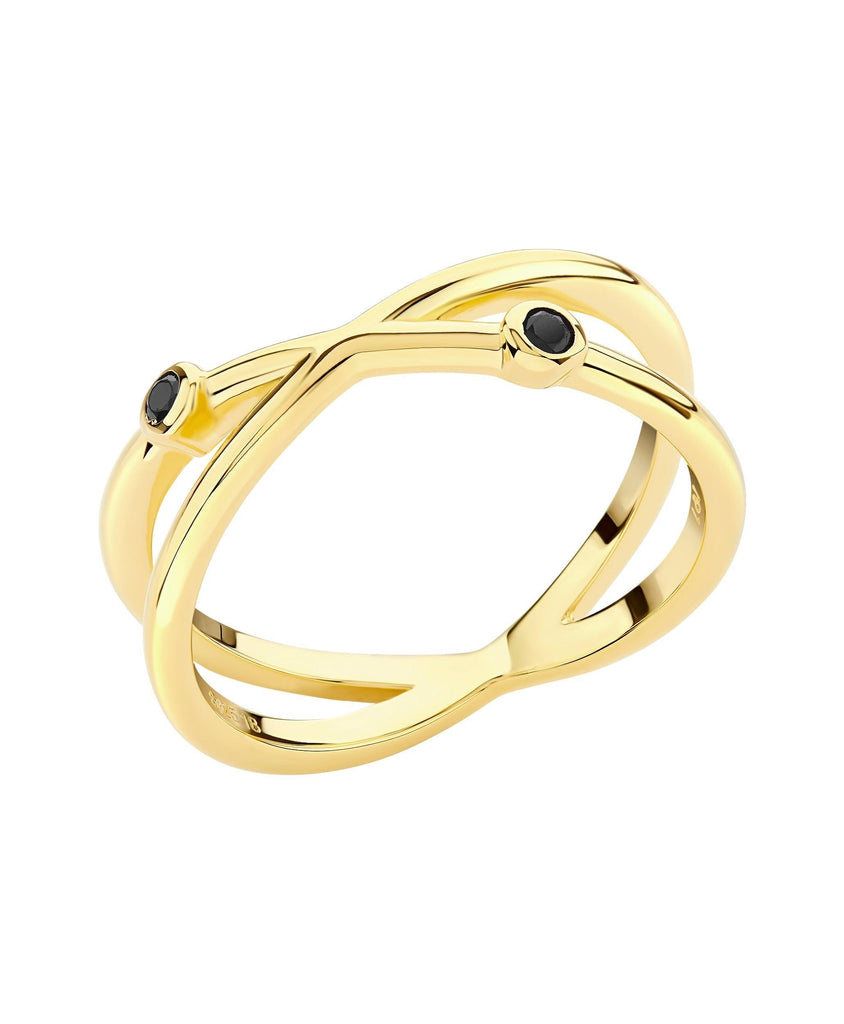 Isla Ring Black 18ct Gold Plated - Larsson & Jennings | Official Store