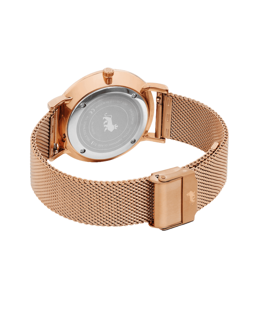 Lugano Milanese 40mm Rose Gold Satin-White - Larsson & Jennings | Official Store