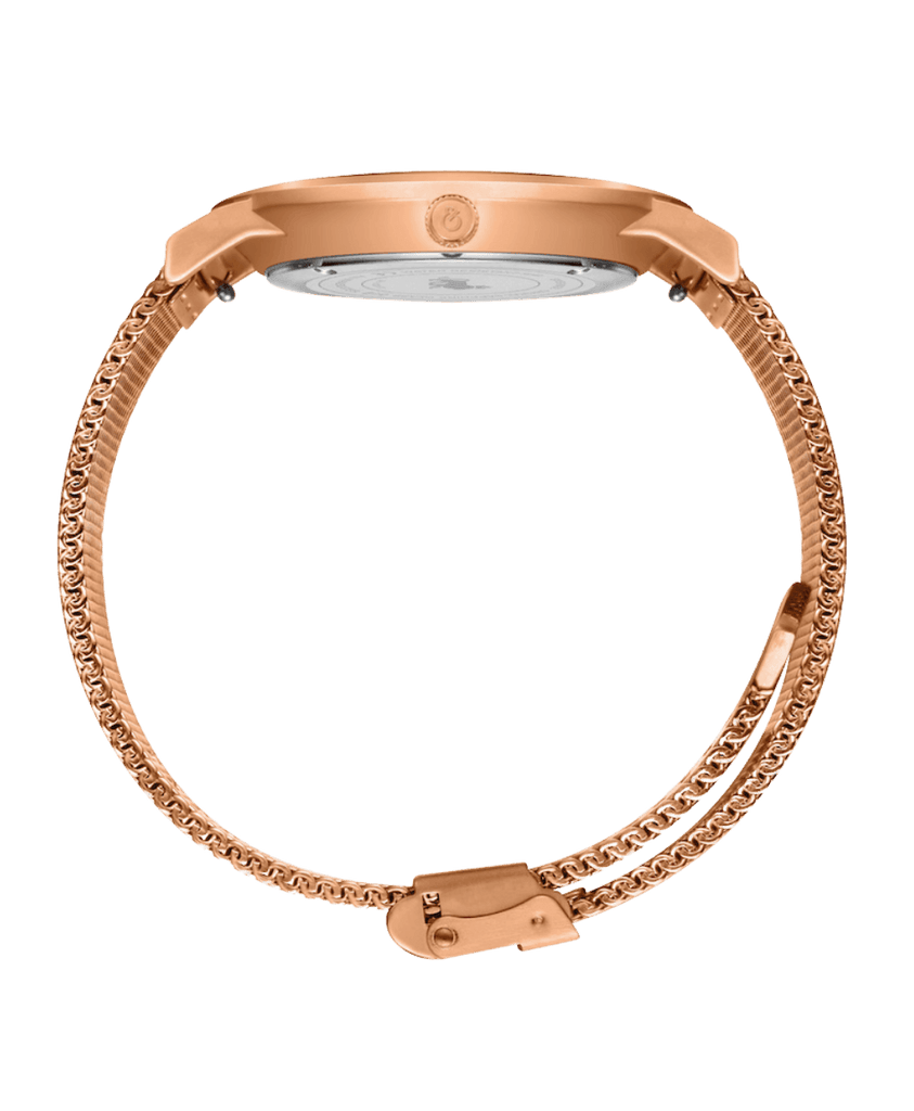 Ljxii Lugano Milanese 40mm Rose Gold Satin White Larsson Jennings