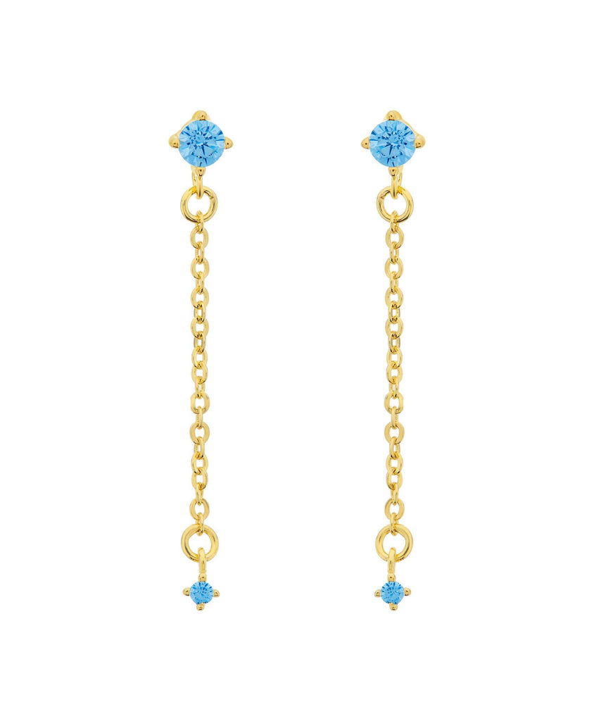 Rosa Earring Blue 18ct Gold Plated - Larsson & Jennings | Official Store