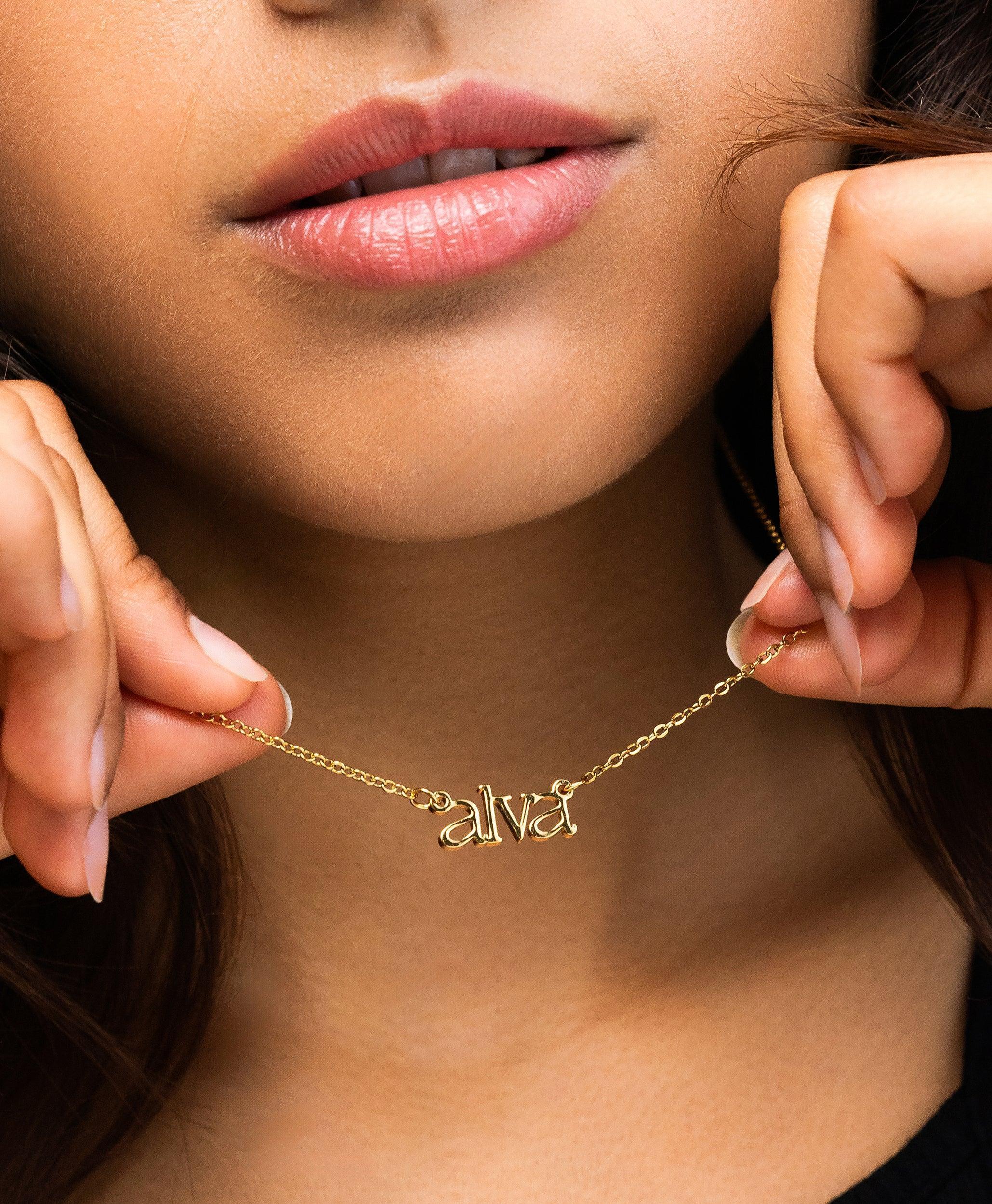 Sleek Name Necklace 18ct Gold Vermeil - Larsson & Jennings | Official Store