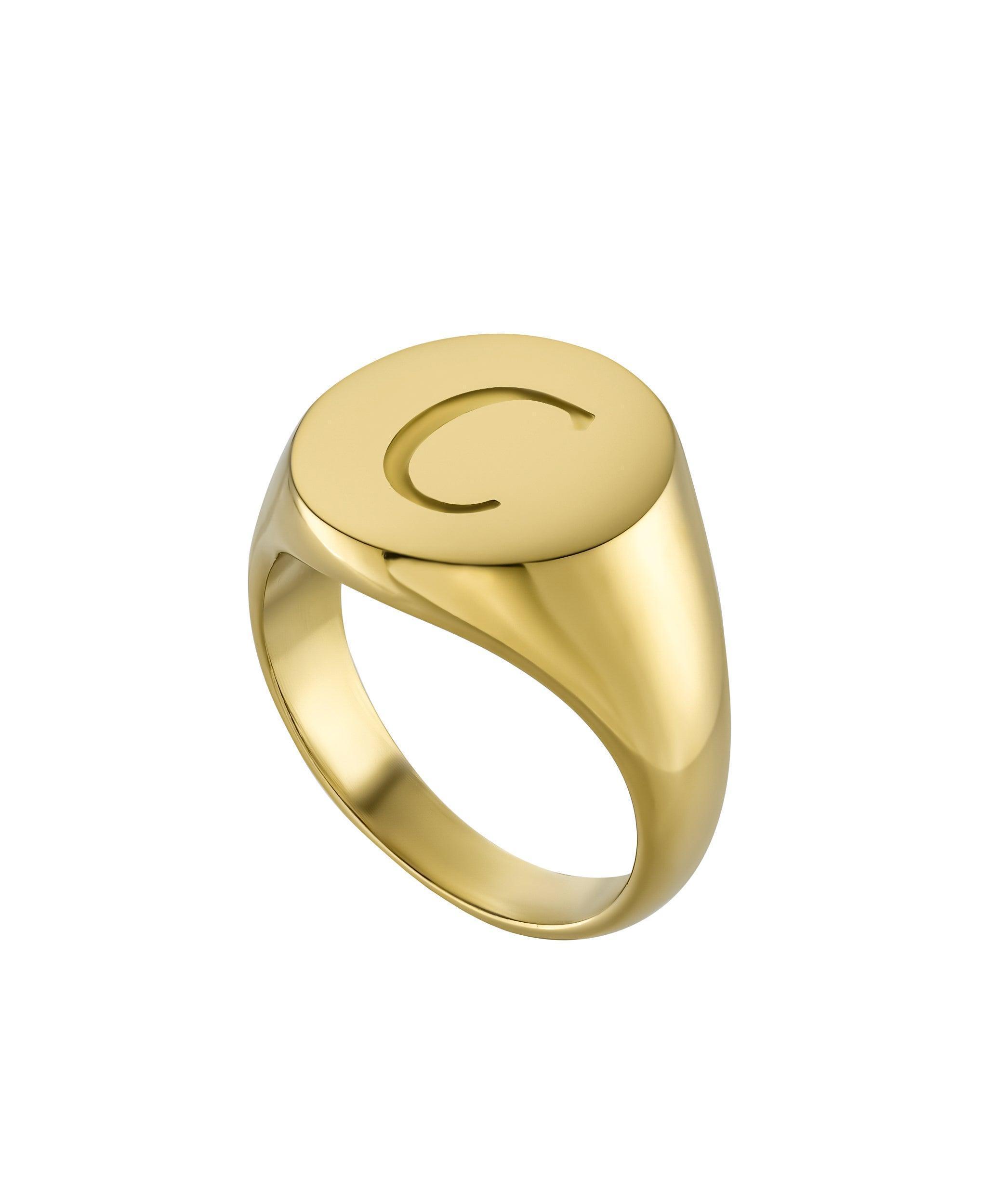Letter Signet Ring 18ct Gold Vermeil - Larsson & Jennings | Official Store