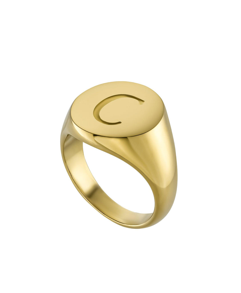 Letter Signet Ring 18ct Gold Vermeil – Larsson Jennings