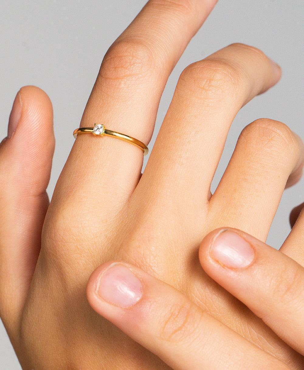 Rosa Ring White 18ct Gold Plated - Larsson & Jennings | Official Store