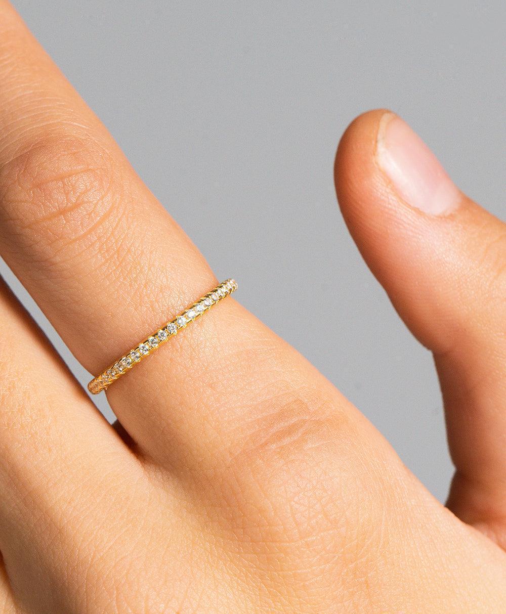 Mila Ring White 18ct Gold Plated - Larsson & Jennings | Official Store
