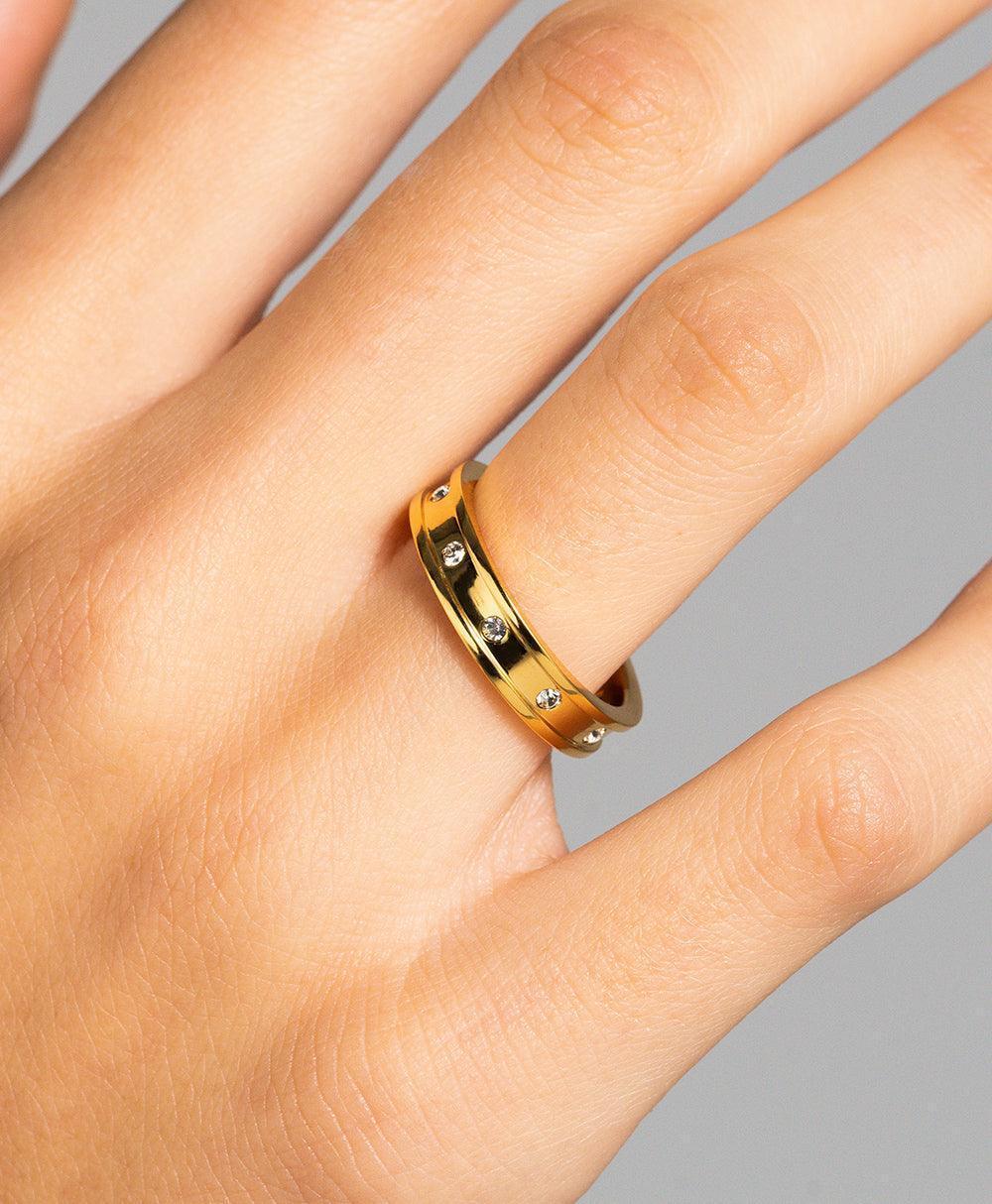 Eevi Ring White 18ct Gold Plated - Larsson & Jennings | Official Store