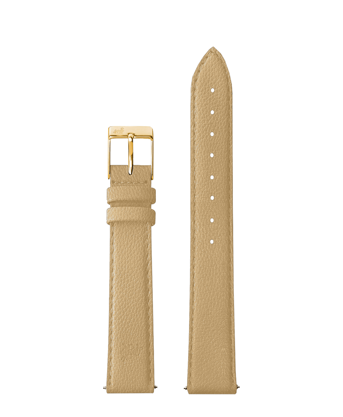 Bracelet beige de 20 mm avec boucle dorée
