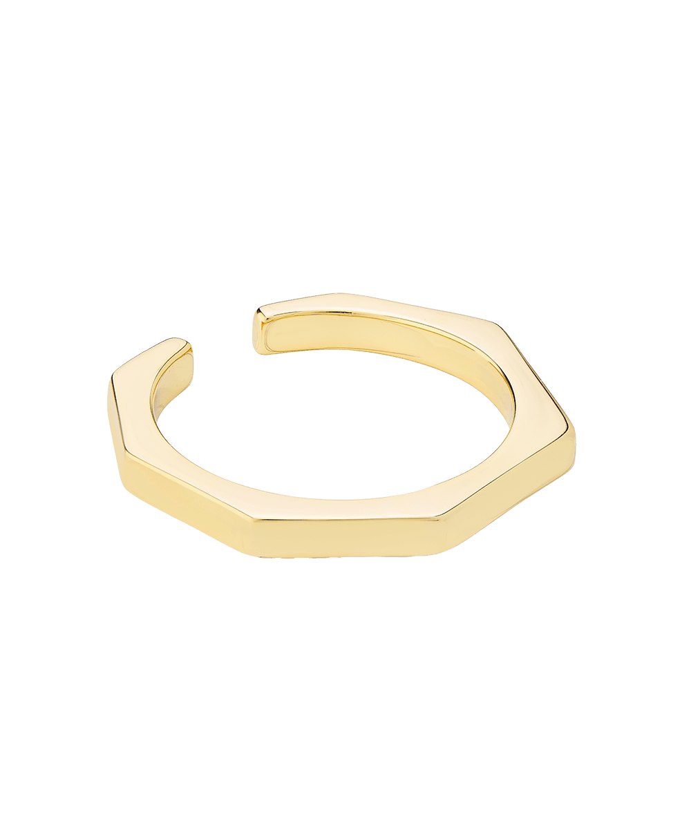 Freja Hex Ring 18ct Gold Plated