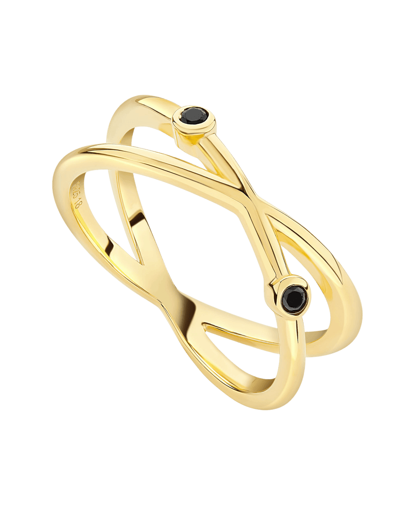Isla Ring Black 18ct Gold Plated - Larsson & Jennings | Official Store