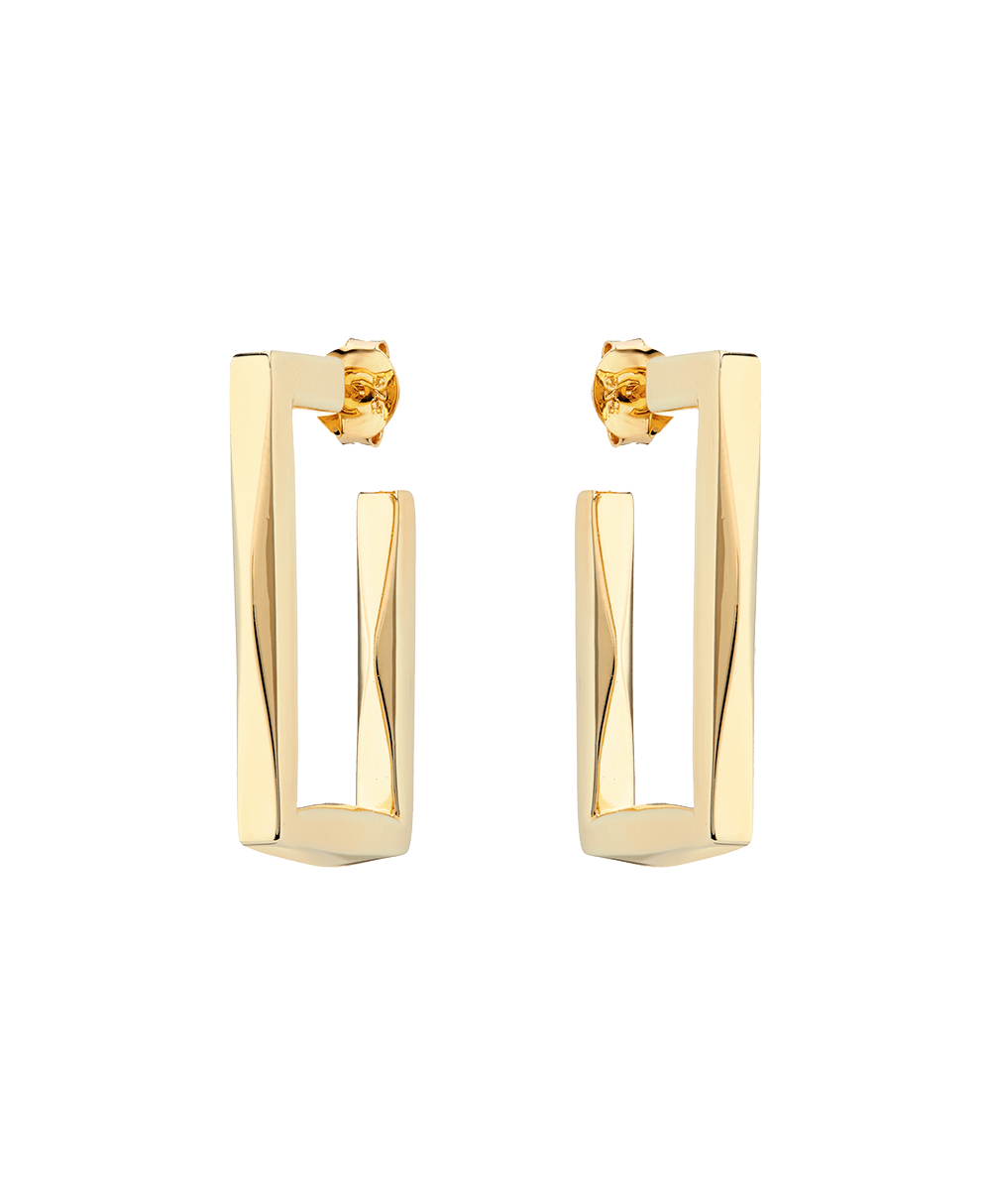 Linnea Ovate Hoop Earrings 18ct Gold Plate