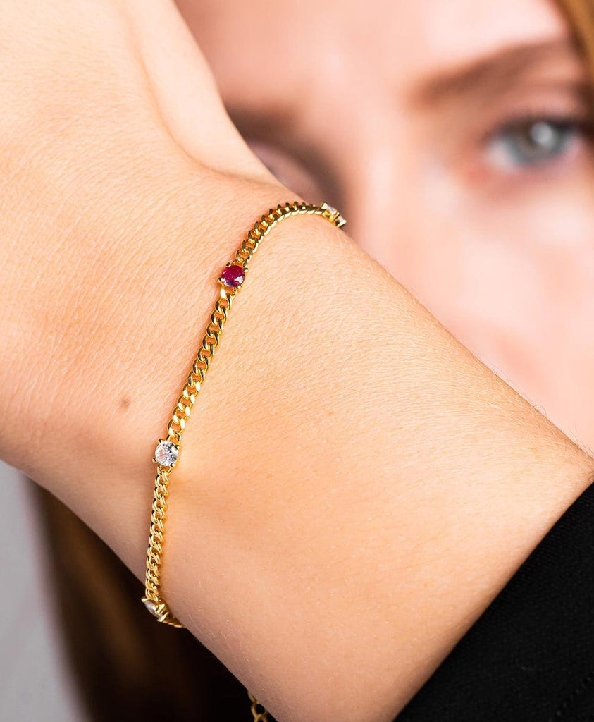 Birthstone Bracelet July 18ct Gold Plated - Larsson & Jennings | Official Store