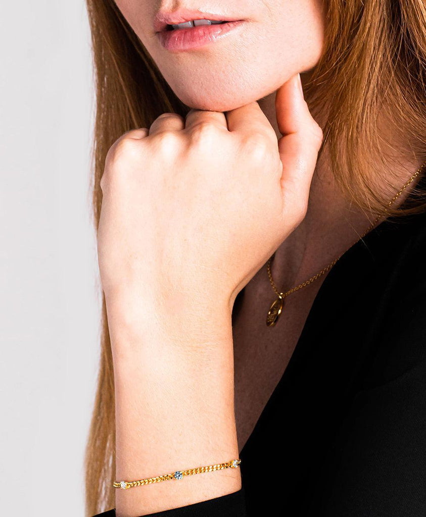 Birthstone Bracelet September 18ct Gold Plated - Larsson & Jennings | Official Store