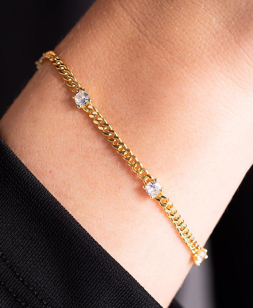 Birthstone Bracelet April 18ct Gold Plated - Larsson & Jennings | Official Store