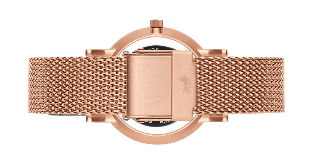 16mm Rose Gold Premium Milanese Strap - Larsson & Jennings | Official Store