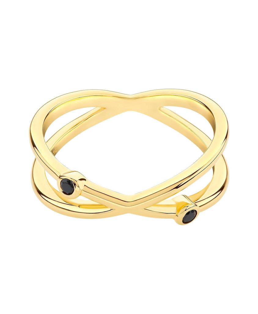 Isla Ring Black 18ct Gold Plated - Larsson & Jennings | Official Store