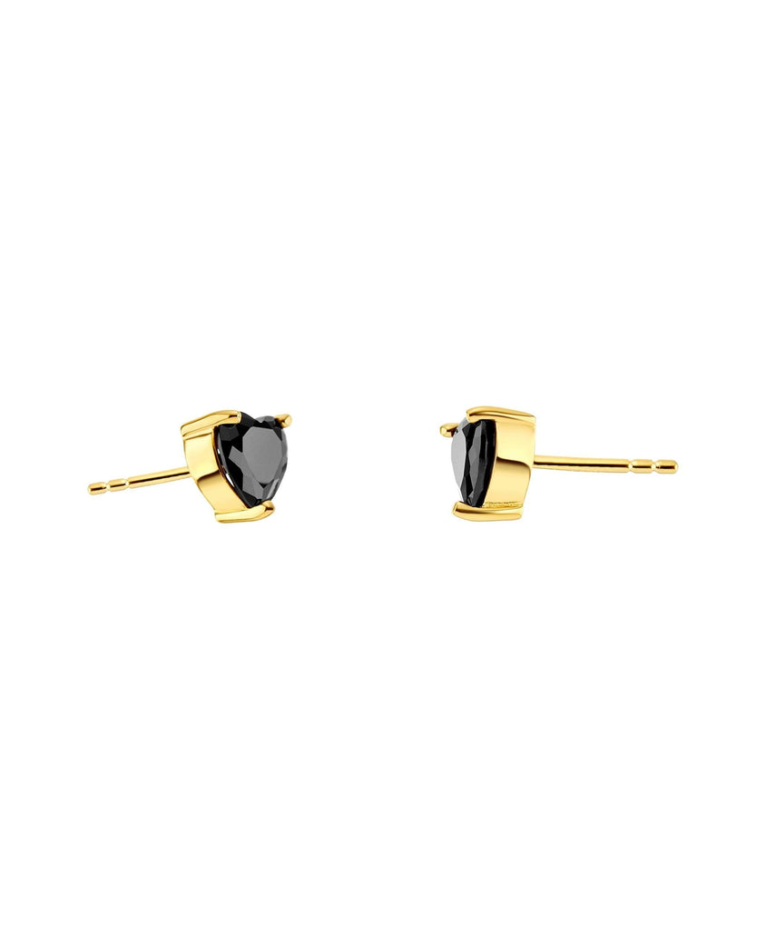Luv Earrings Black 18ct Gold Plated - Larsson & Jennings | Official Store