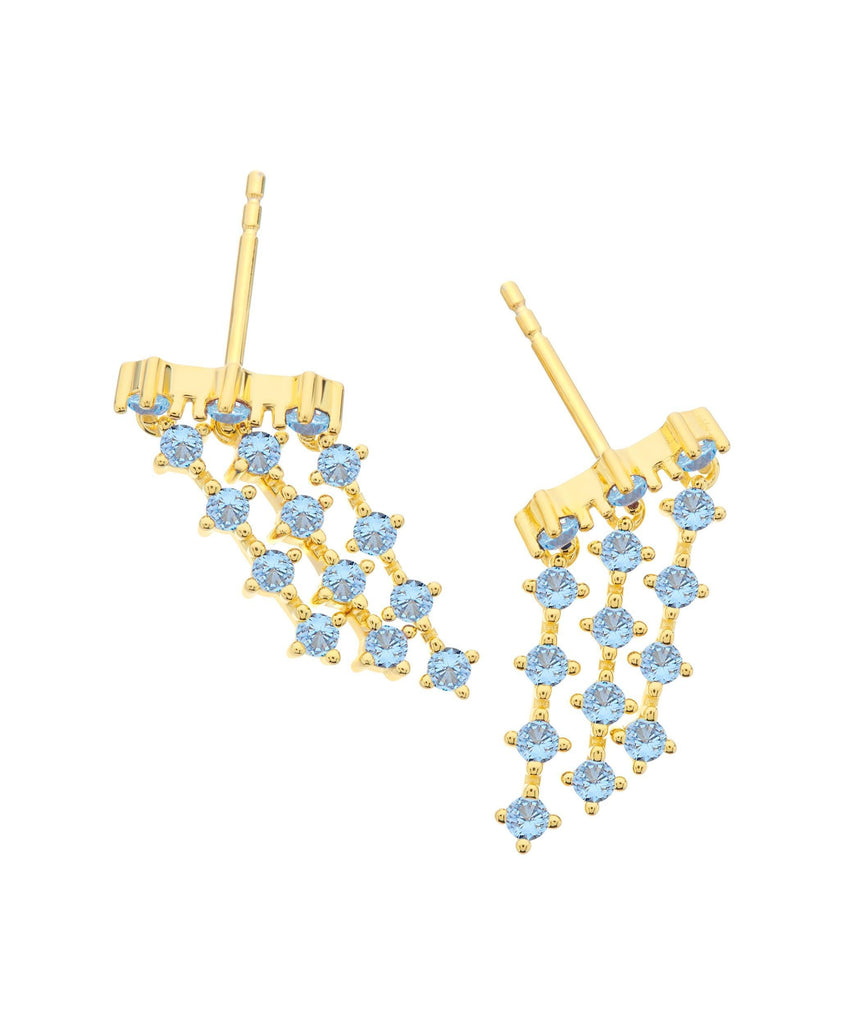 Mila Earrings Blue 18ct Gold Plated - Larsson & Jennings | Official Store