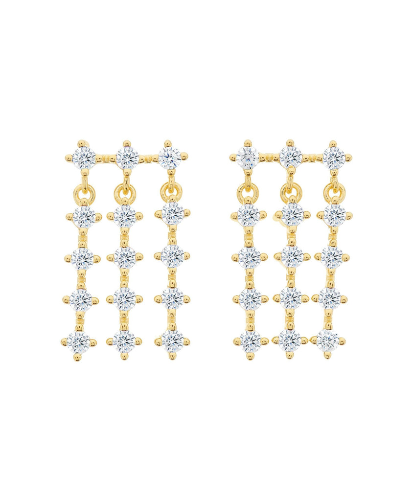 Mila Earrings White 18ct Gold Plated - Larsson & Jennings | Official Store