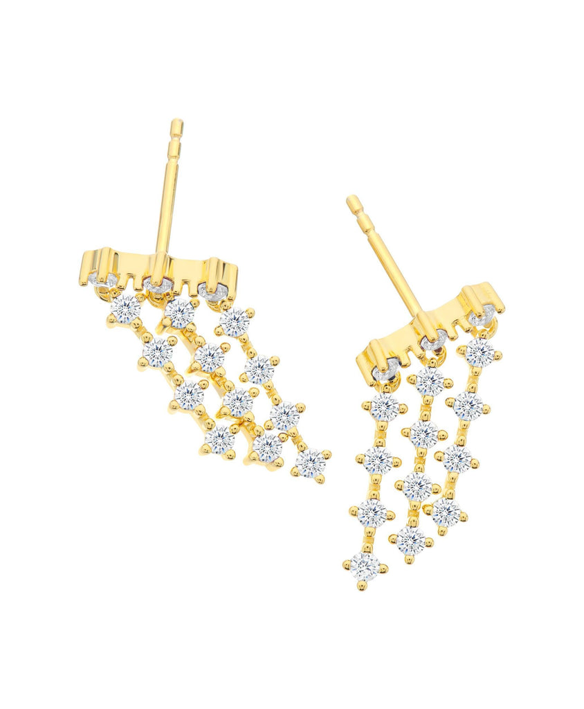 Mila Earrings White 18ct Gold Plated - Larsson & Jennings | Official Store