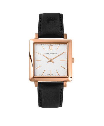 Norse Leather 34mm Rose Gold White - Larsson & Jennings | Official Store