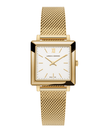 Norse Milanese 34mm Gold Satin-White - Larsson & Jennings | Official Store