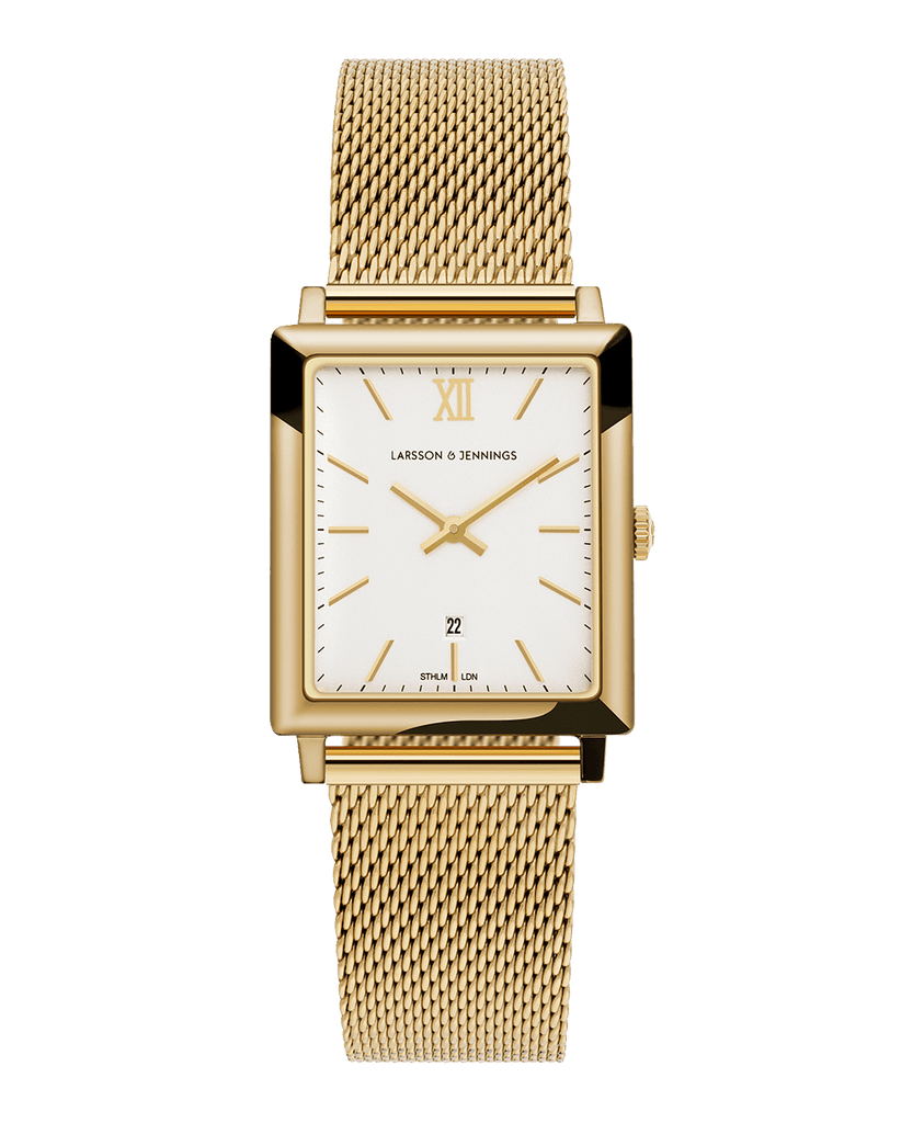 Norse Milanese 40mm Gold Satin-White - Larsson & Jennings | Official Store