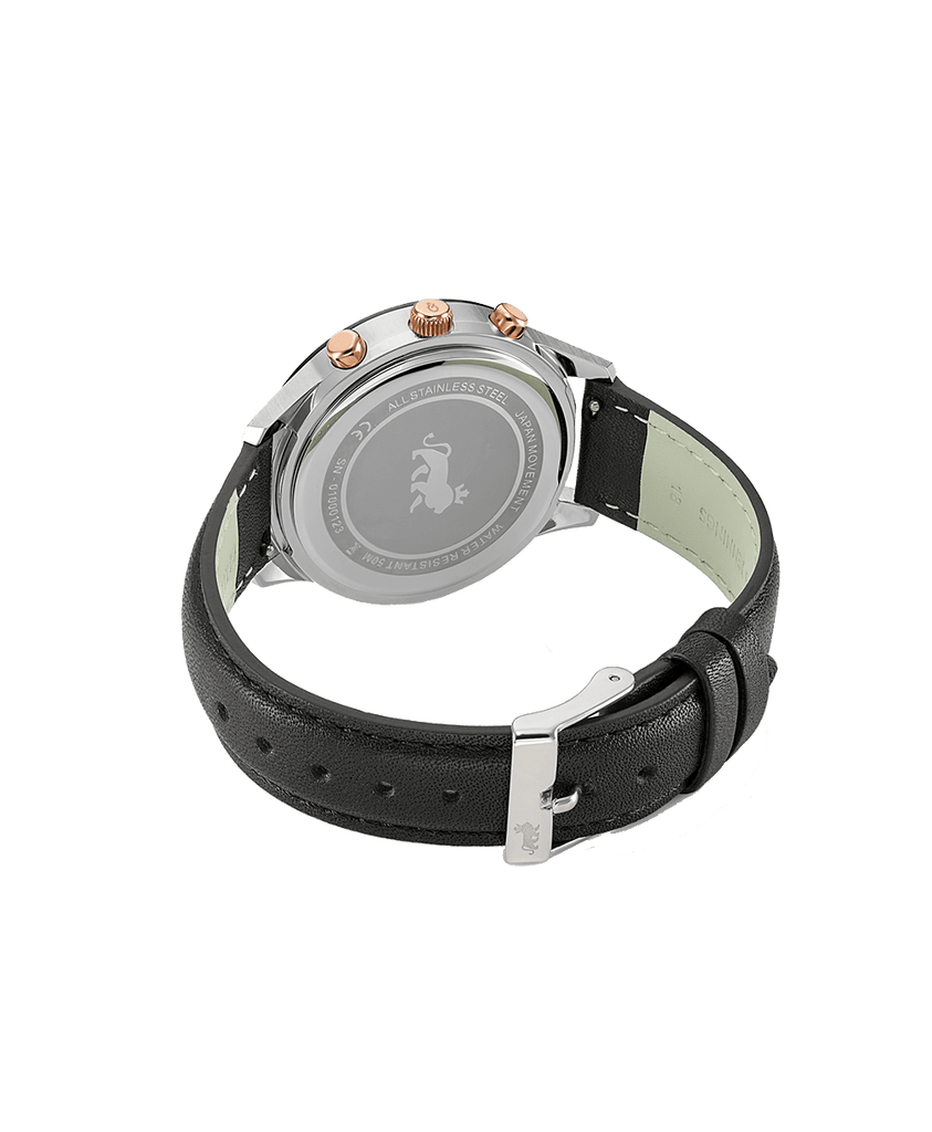 Rally Black Leather 39mm Silver Black White Rose Gold - Larsson & Jennings | Official Store