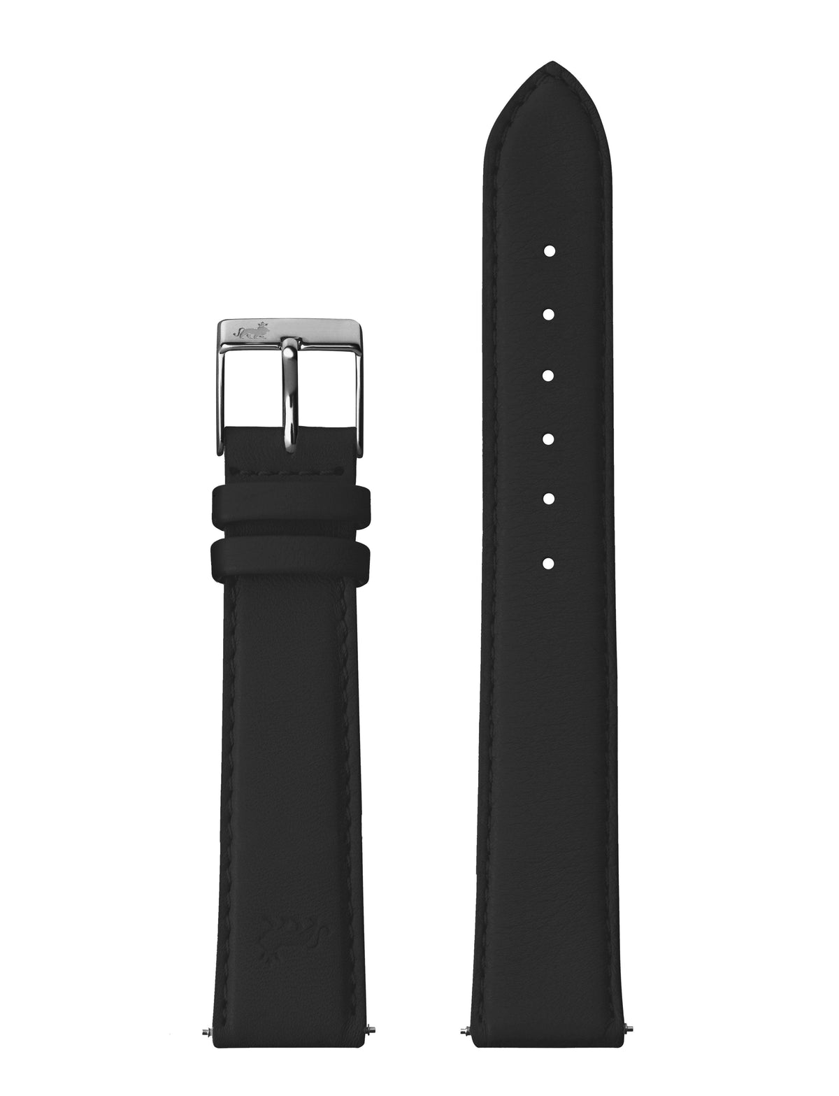 18mm Black Strap with Silver Buckle