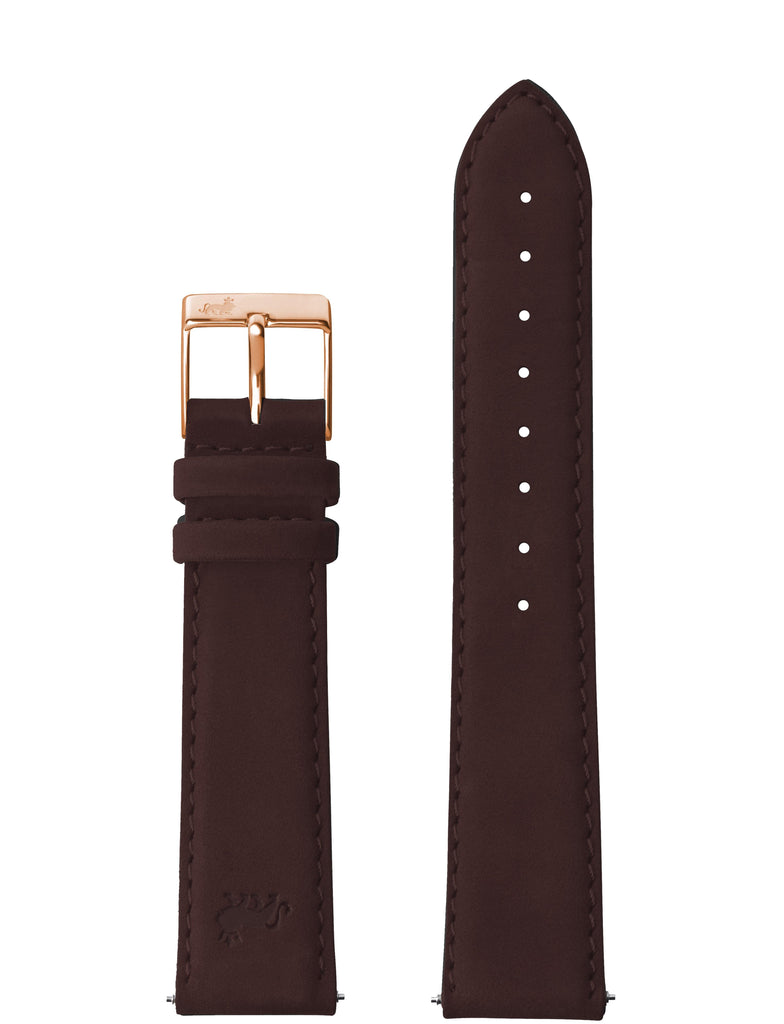 18mm Brown Strap with Rose Gold Buckle - Larsson & Jennings | Official Store