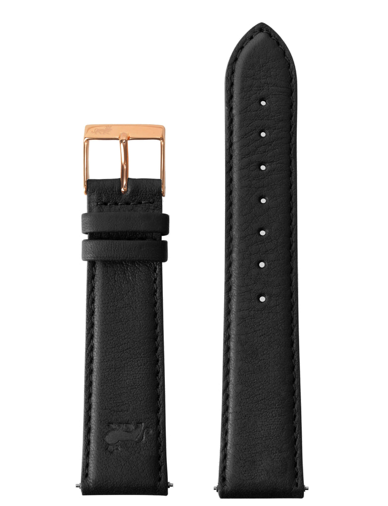 20mm Black Strap with Rose Gold Buckle - Larsson & Jennings | Official Store