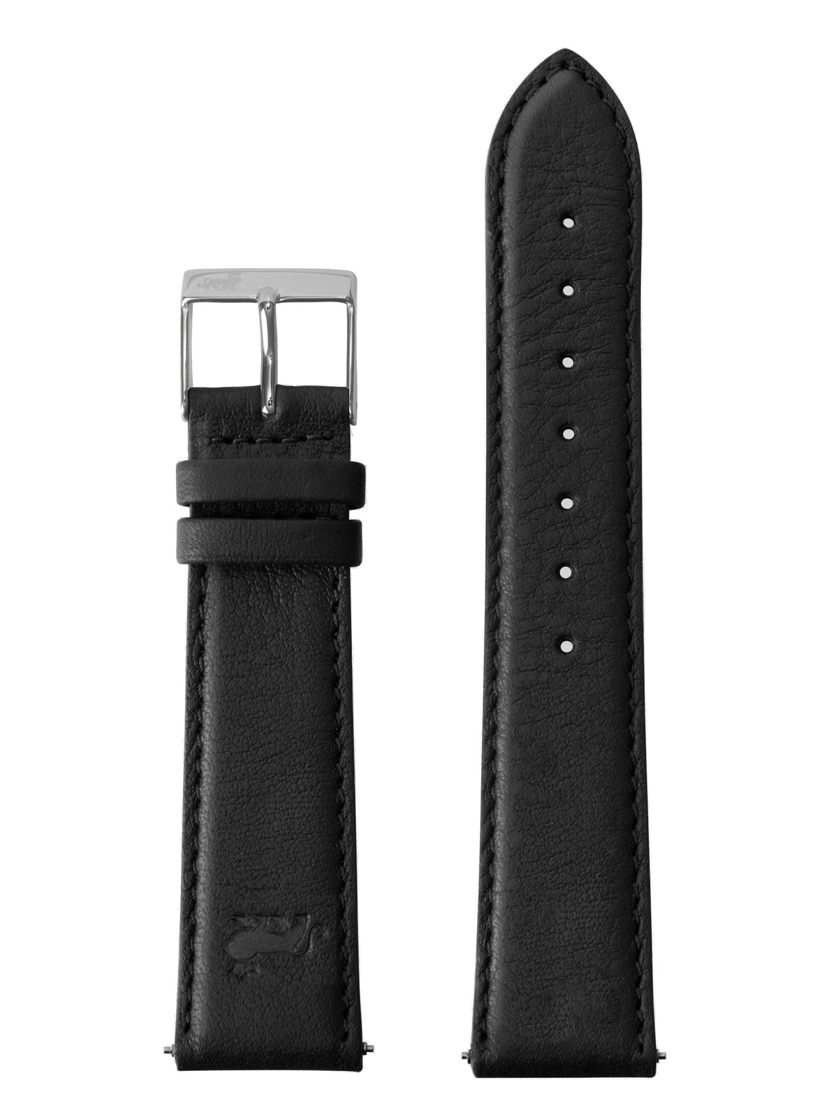 Bracelet noir de 20 mm avec boucle argentée