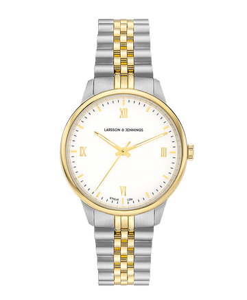 Vivid Link 38mm Silver Gold White - Larsson & Jennings | Official Store