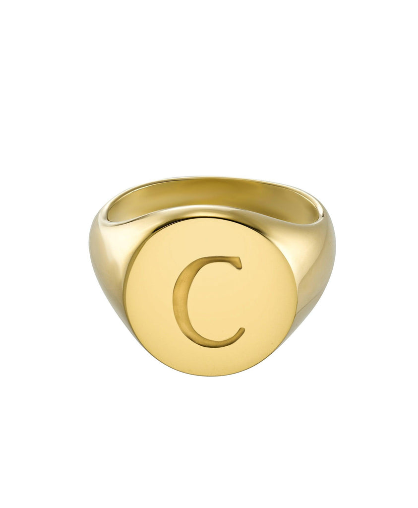 Letter Signet Ring 18ct Gold Vermeil - Larsson & Jennings | Official Store