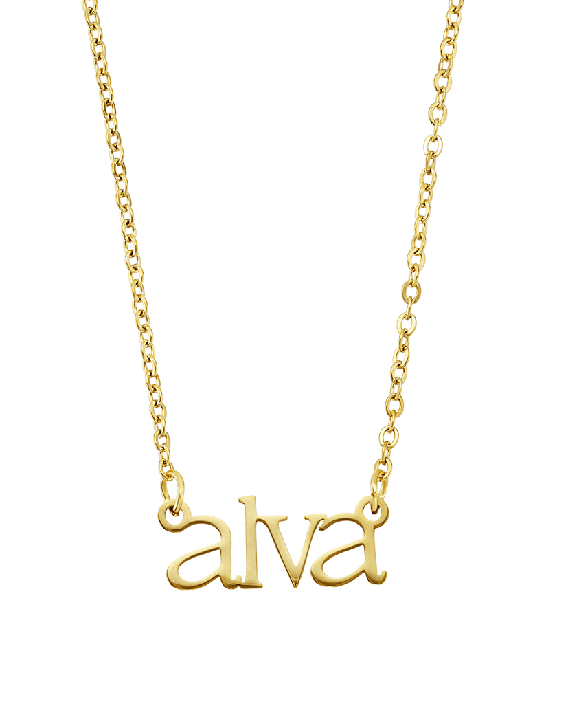 Sleek Name Necklace 18ct Gold Vermeil - Larsson & Jennings | Official Store
