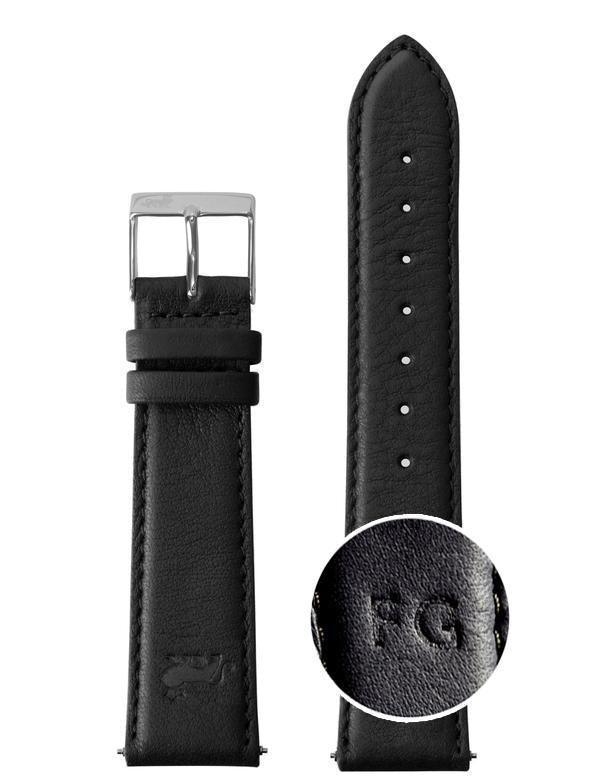 18mm Light Grey Strap with Black Buckle
