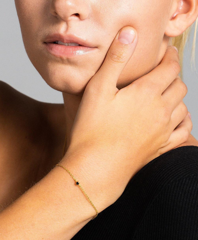 Rosa Bracelet Black 18ct Gold Plated - Larsson & Jennings | Official Store